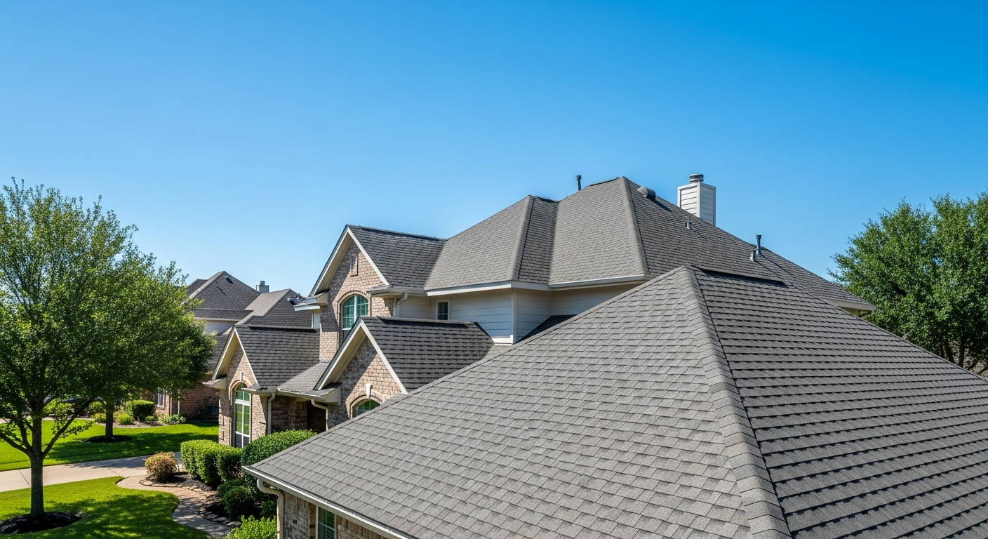 Beautiful new roof on a Texas suburban home